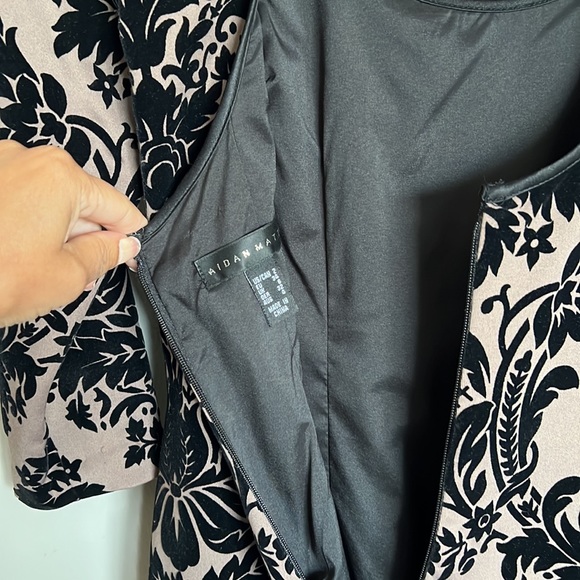 AIDAN MATTOX DRESS SIZE: 2  COLOR: BLACK/BROWN BACK ZIP Night dress formal - Picture 5 of 8